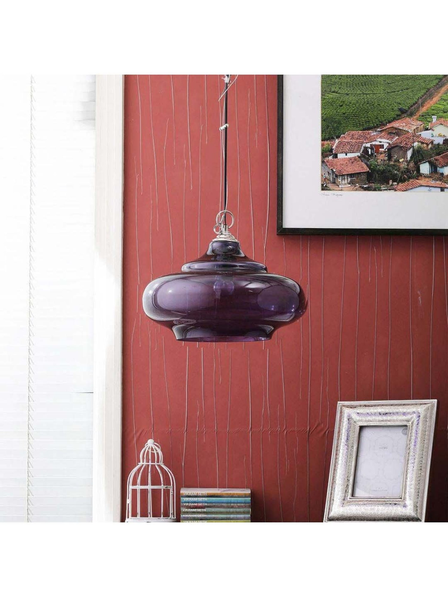 Kapoor E Illuminations Euphrasia Purple Pendant Light - Set of 1