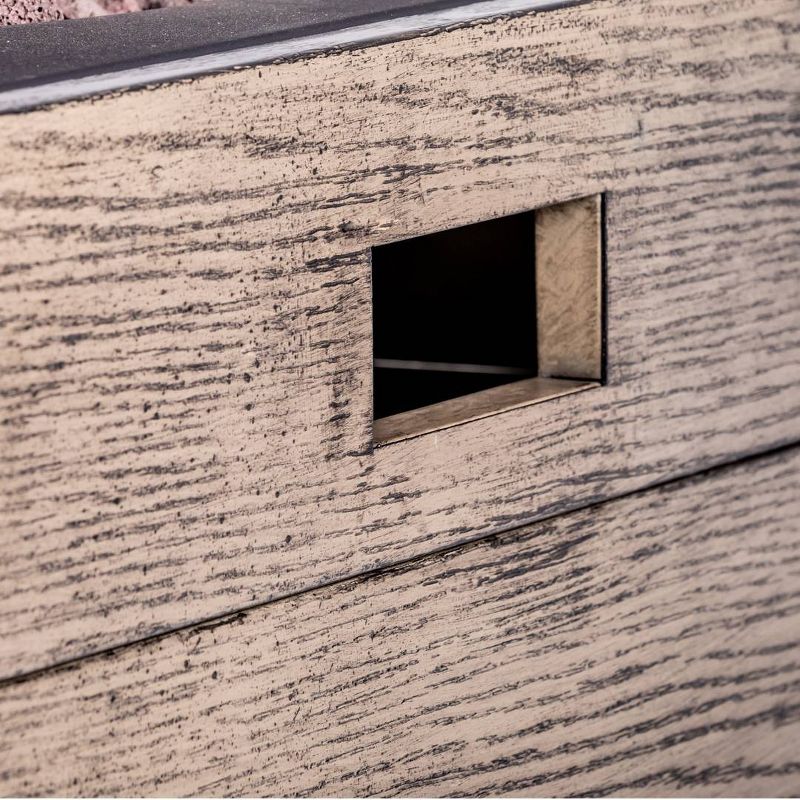 Square Fire Pit With Wood Grain Finish 23.5" - Legacy Heating