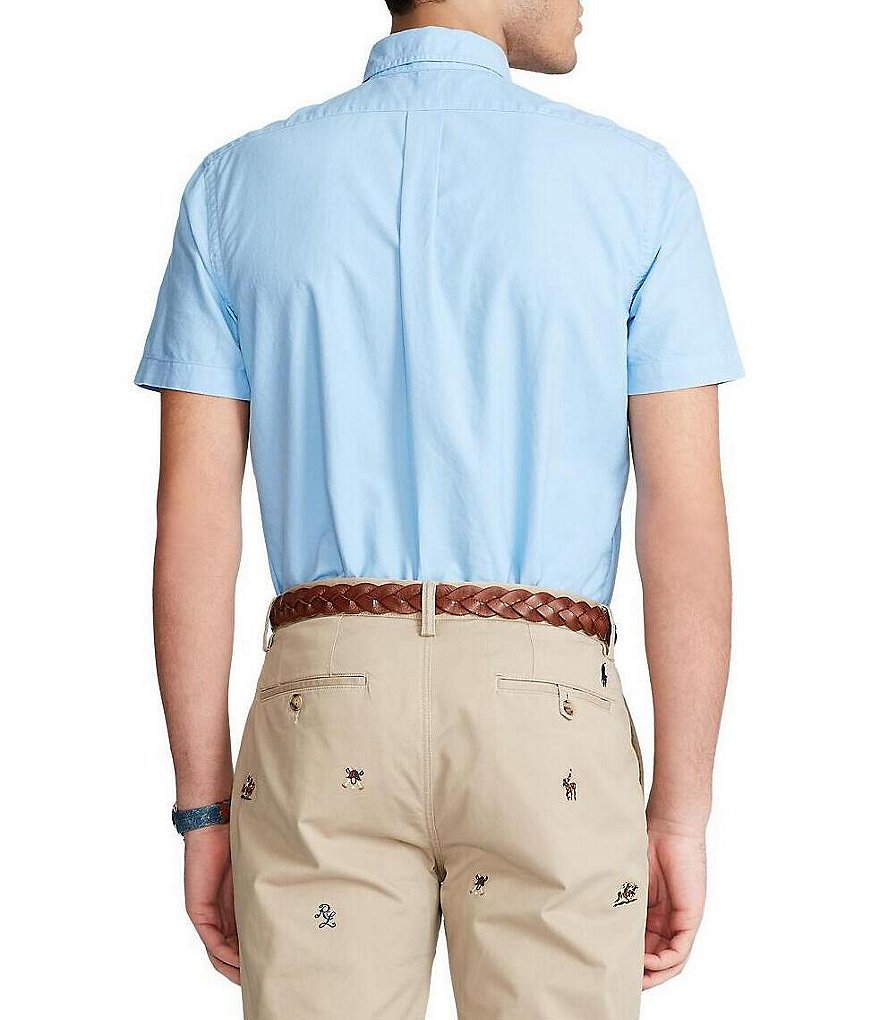 Polo Ralph Lauren Solid Garment-Dye Twill Short-Sleeve Woven Shirt