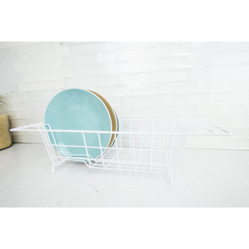 Home Basics Vinyl Coated Steel Over the Sink Rack, White