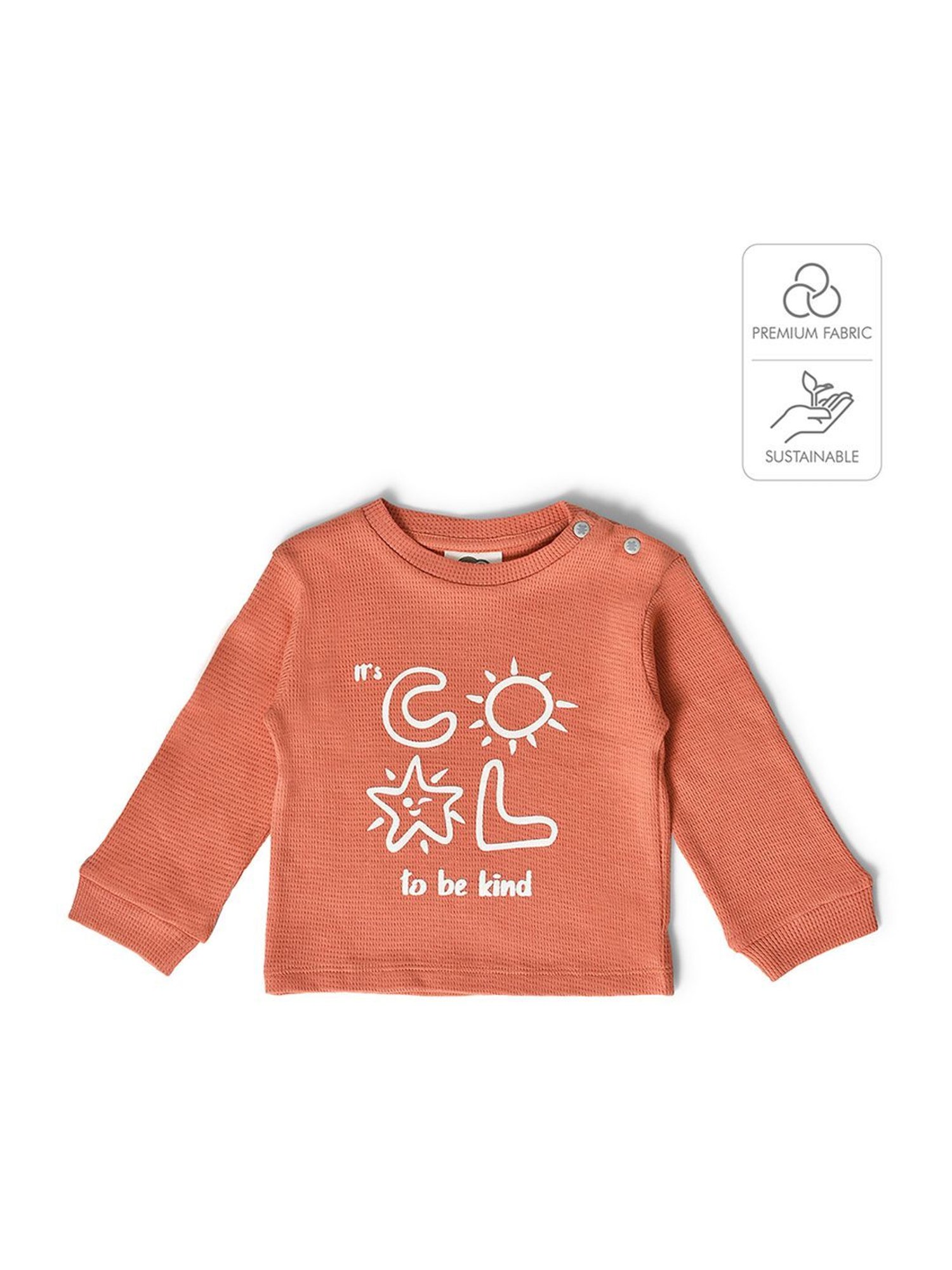 MiArcus Kids Orange Cotton Printed Full Sleeves Sweatshirt