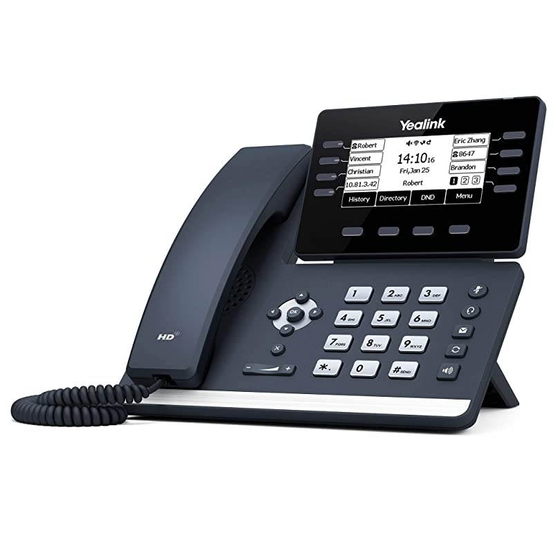 T53 IP Phone, 12 VoIP Accounts. 3.7-Inch Graphical Display. USB 2.0, Dual-Port Gigabit Ethernet, 802.3af PoE, Power Adapter Not Included (SIP-T53)