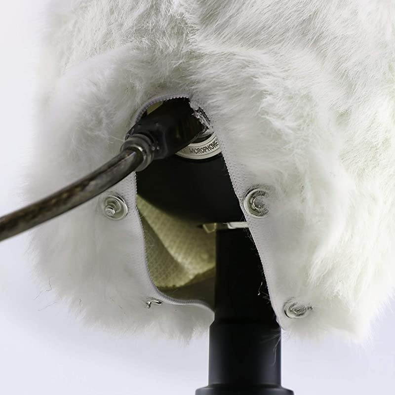 Furry Windscreen Muff - Customized Pop Filter for Microphone, Deadcat Windshield Wind Cover for Improve Blue Snowball iCE Mic Audio Quality (White)