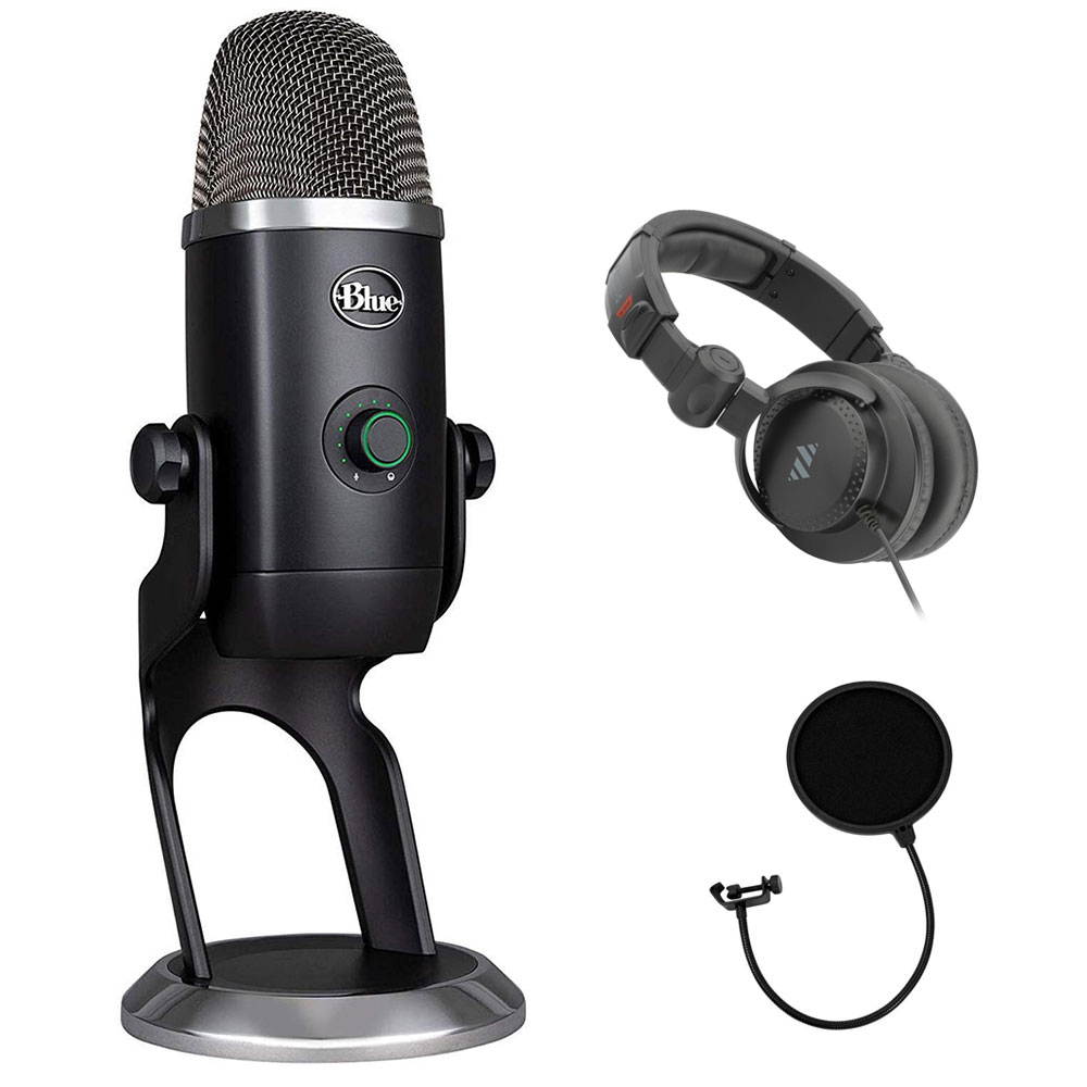 Blue YETI X Pro Condenser USB Microphone Plus Pack Bundle with Presonus StudioOne 5 artist DAW, iZotope RX elements Plug-in & Groover 3 Tutorials 3-Month Subscription, Polsen Headphone & Pop Filter