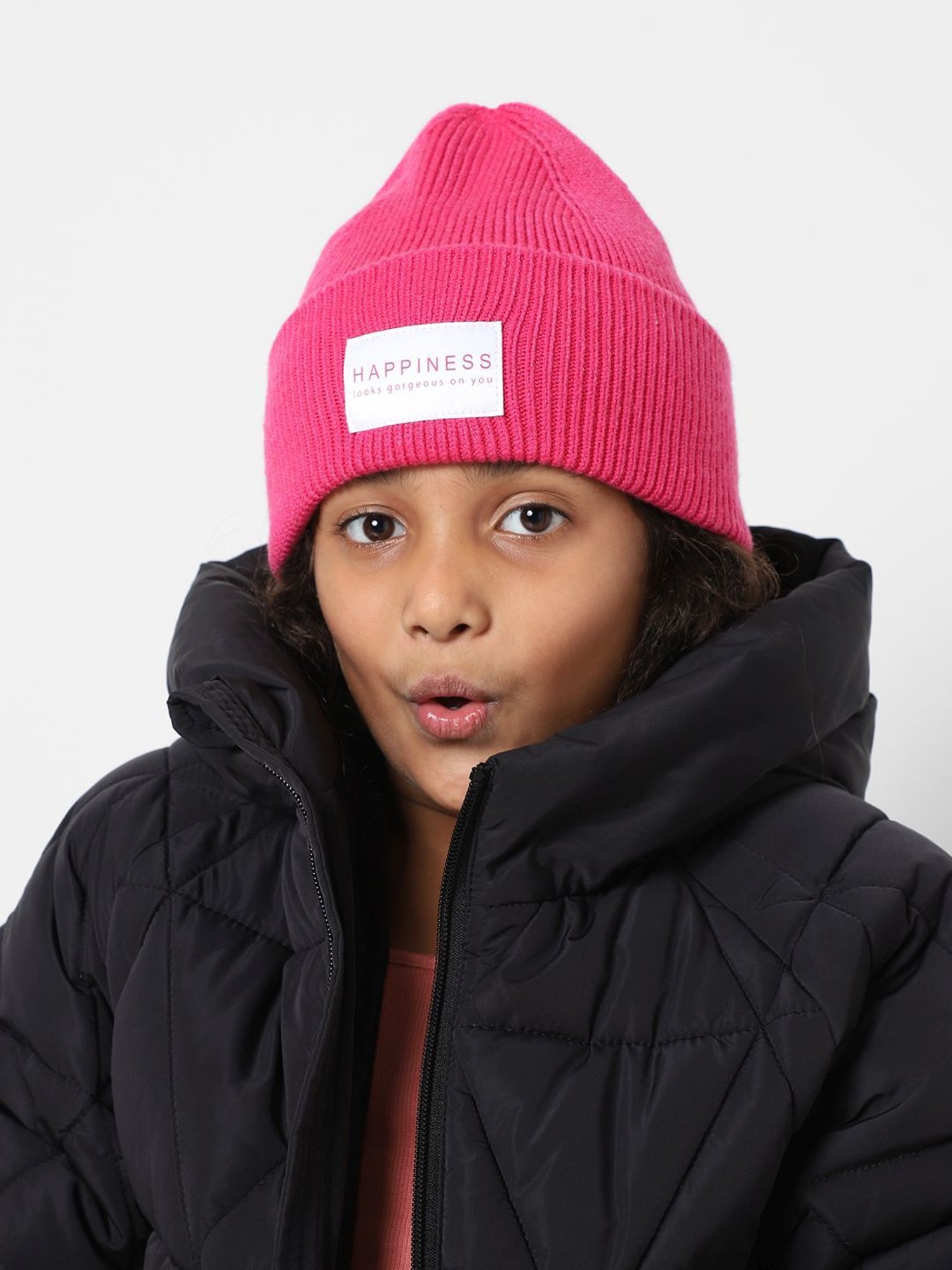 KIDS ONLY Kids Fuchsia Pink Applique Beanie