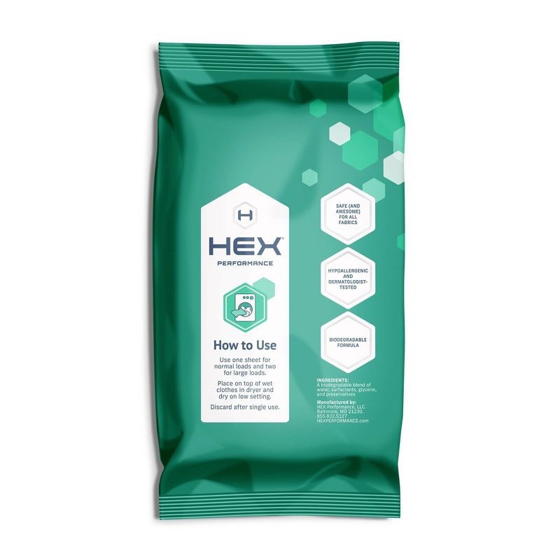 HEX Performance Fragrance Free Wet Dryer Sheets - 120ct
