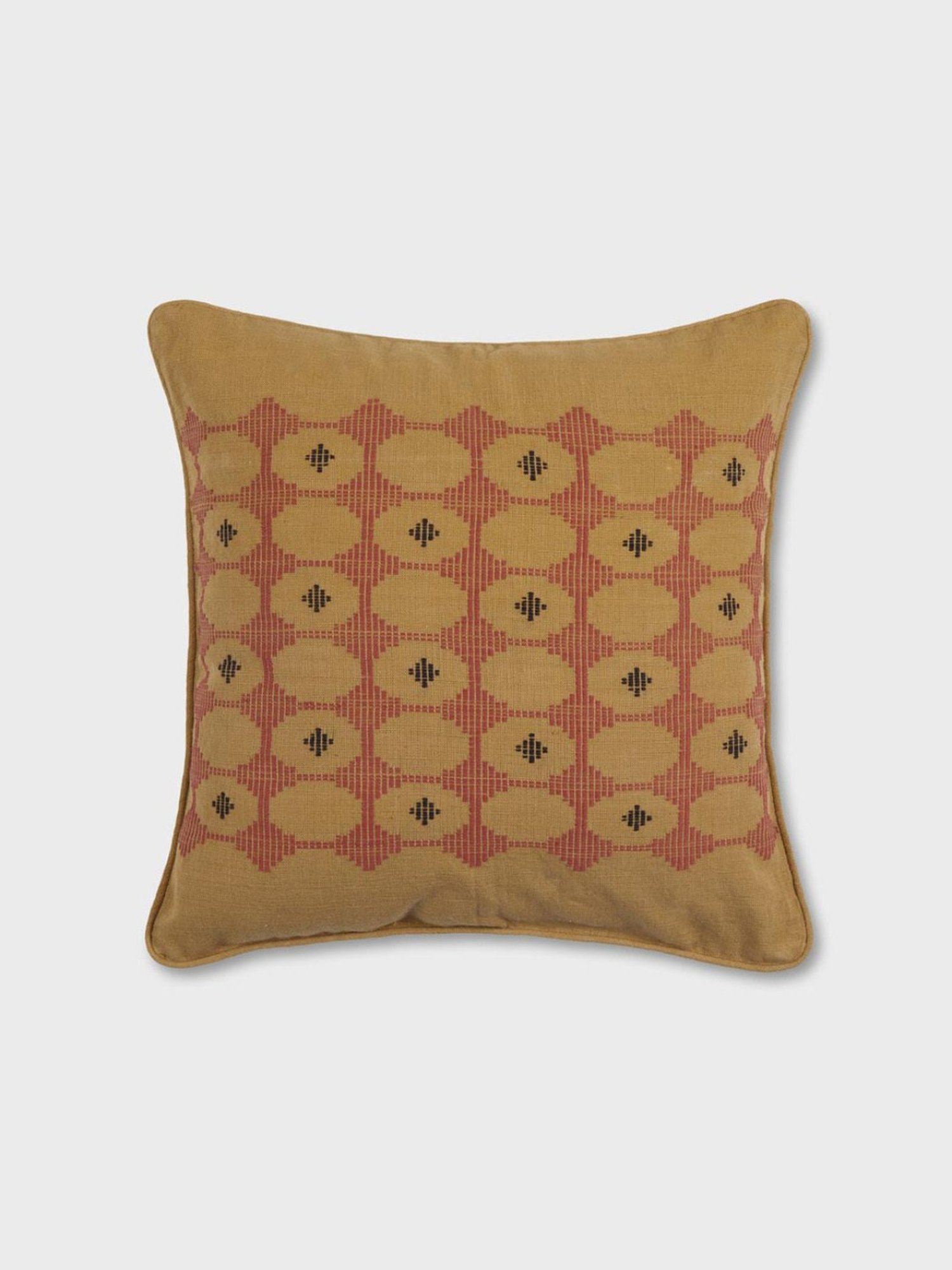 Fabindia Yellow Cotton 66 TC 180 GSM Chattai Cushion Cover