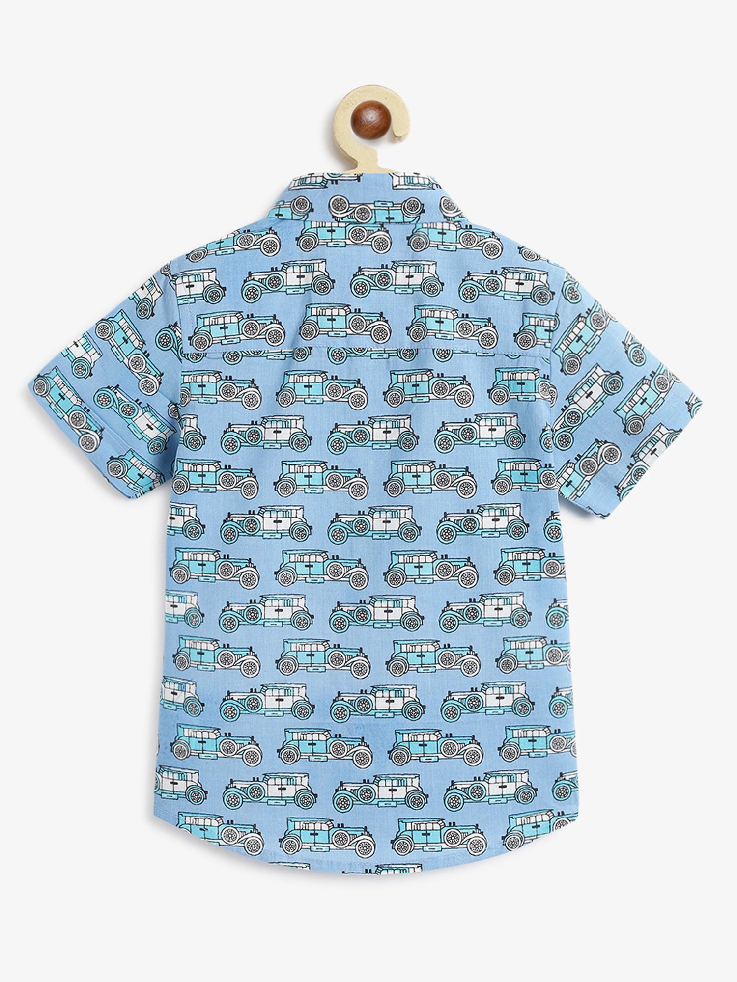 Campana Boys Blue Printed Shirt