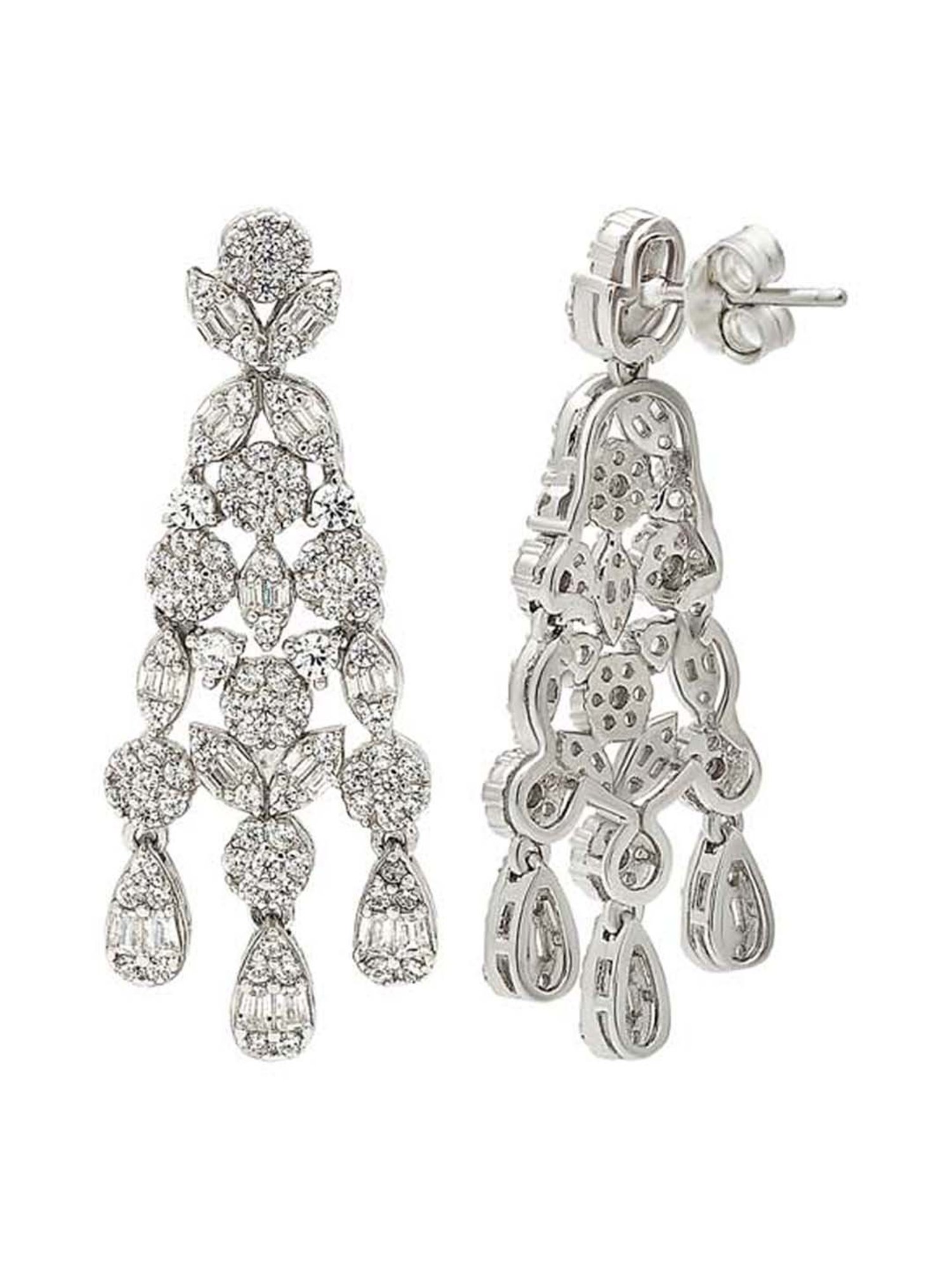 Silberry 925 Sterling Silver Cascade Dangler Earrings for Women