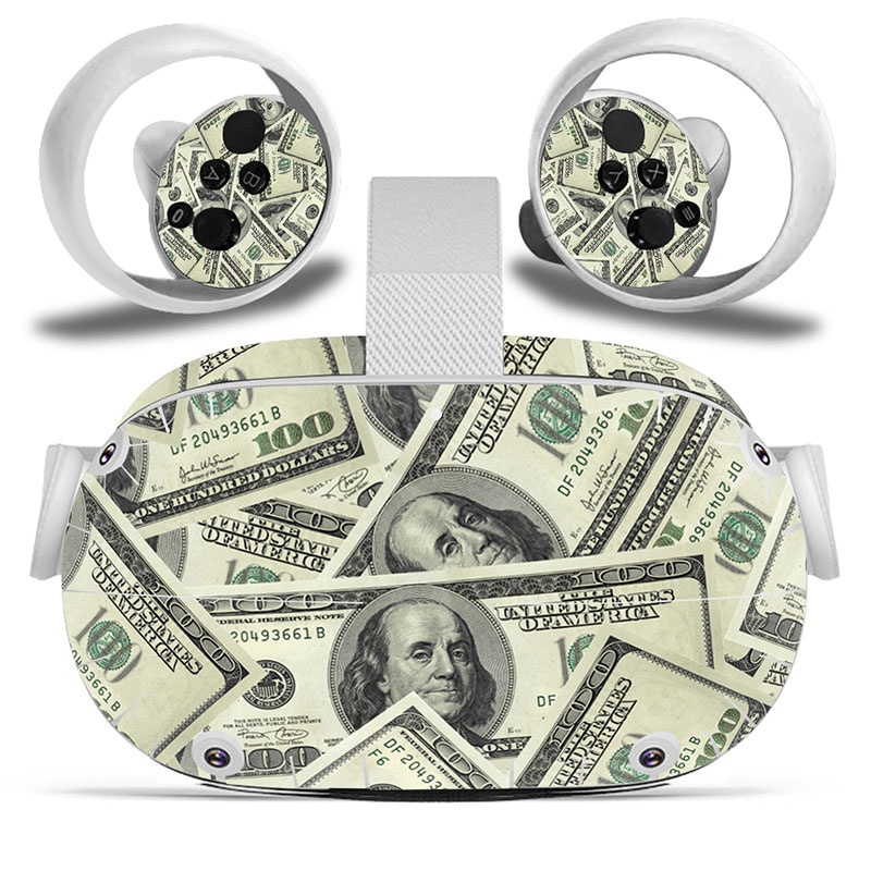 Amify Vinyl Skin Sticker for Oculus Quest 2 VR Headset Controller PVC Decals Cute Cartoon Wrap Cover for Oculus Quest 2 Accessories