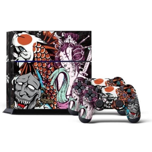 Sony PS4 PlayStation 4 Console Skin plus 2 Controller Skins -  Toxicity Red