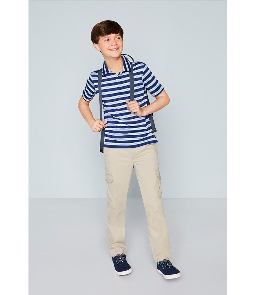 Class Club Big Boys 8-20 Short-Sleeve Multi Color Stripe Synthetic Polo Shirt