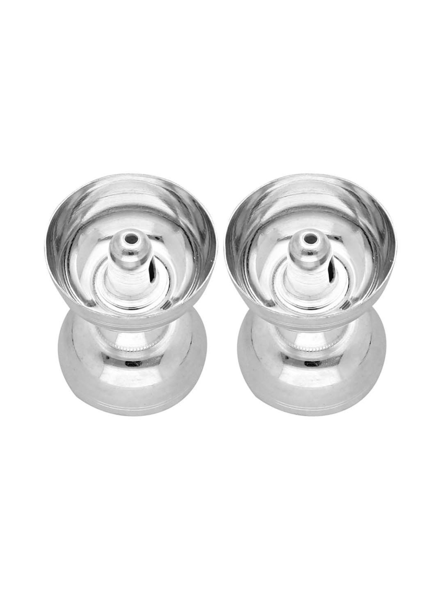 Sri Jagdamba Pearls 0.8 Silver Samay Diya - Set of 2
