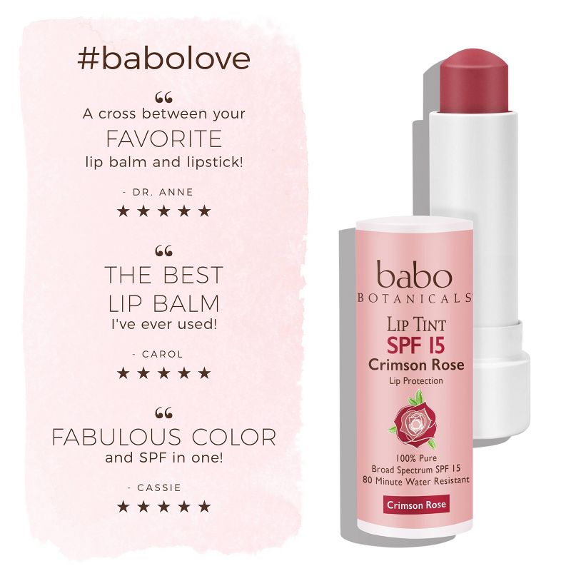 Babo SPF 15 Lip Tint Conditioner - Crimson Rose - .15oz