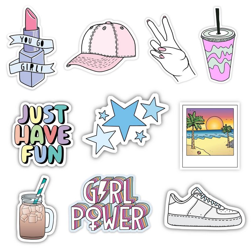 Big Moods Girl Power VSCO Aesthetic Sticker Pack 10pc