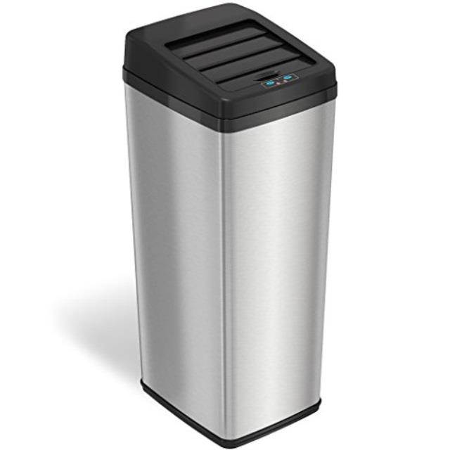 iTouchless IT14SC 52 Liter Touchless Trashcan Square Stainless