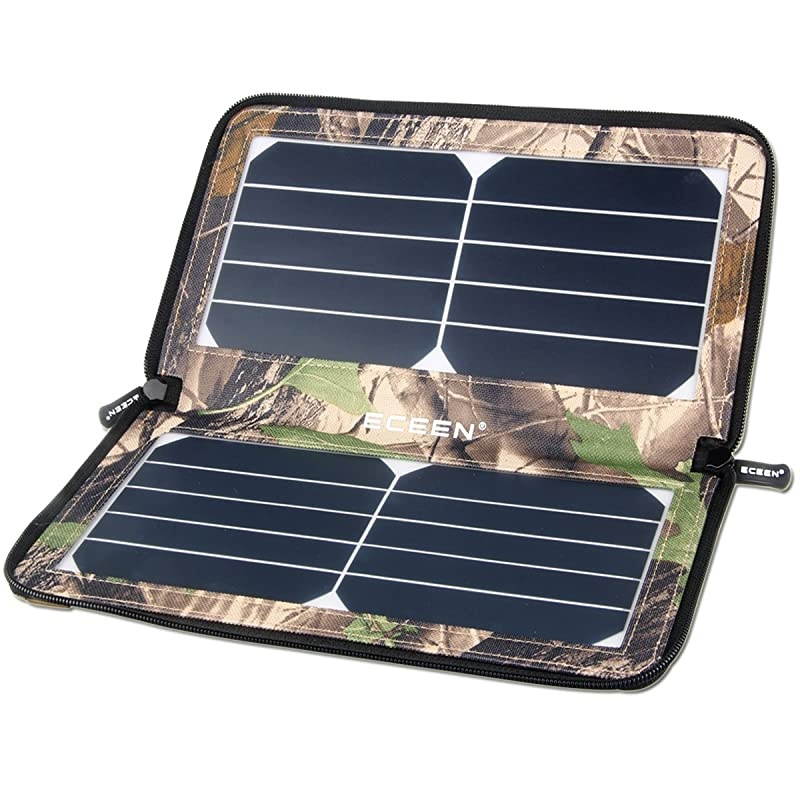Solar Charger Panel with 10W High Efficiency Sunpower Cells & Smart USB Output for Smart Mobile Phone Tablets Device Power Supply Waterproof Portable Foldable Travel Camping Outdoor Activities