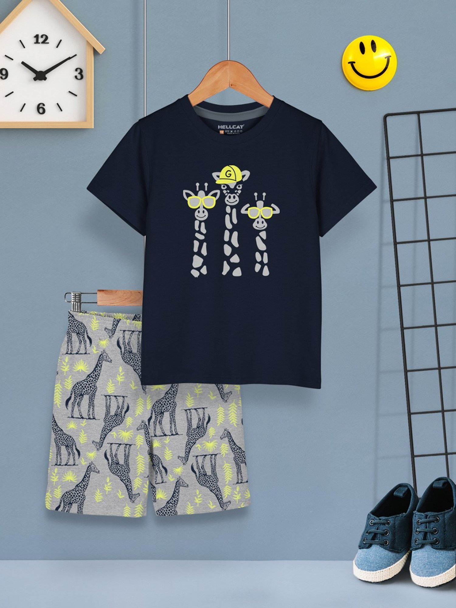 GJ baby Green & White Cotton Camouflage Full Sleeves T-Shirt Set