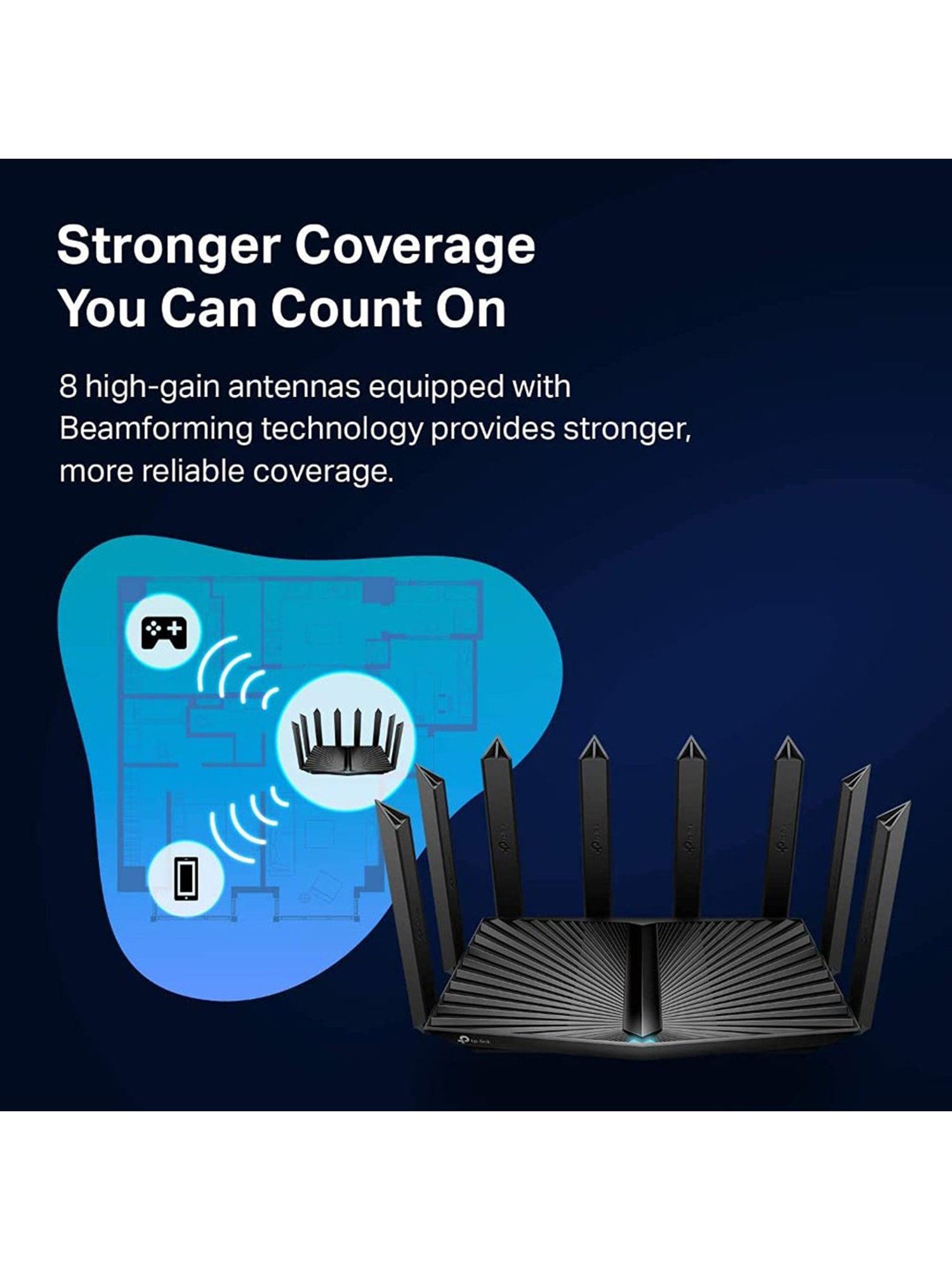 TP-LINK Archer AX90 AX6600 480Mbps Tri Band Wi-Fi Router (Black)