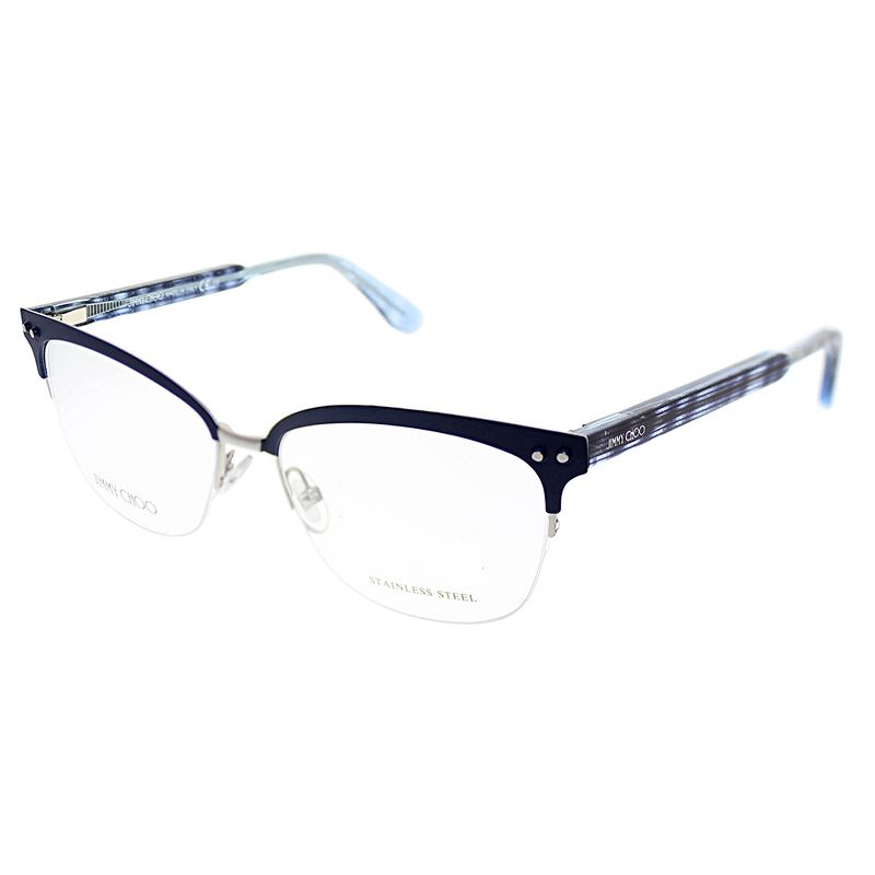 Jimmy Choo  LYH Womens Square Eyeglasses Blue 53mm