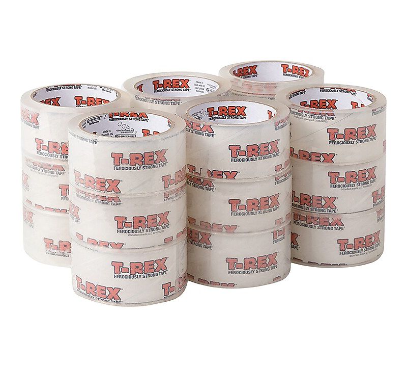 T-REX Packaging Tape 1.88" x 35 yds Crystal Clear 18/Pack 285724