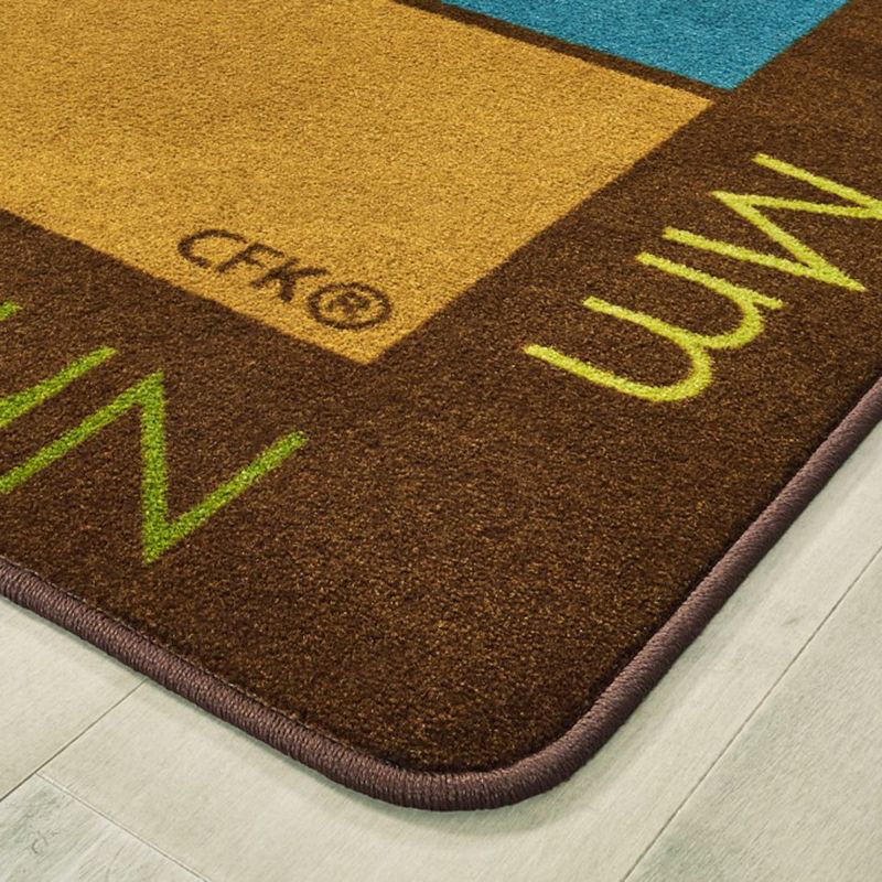 6'x9' Rectangle Woven letters Area Rug Brown - Carpets For Kids