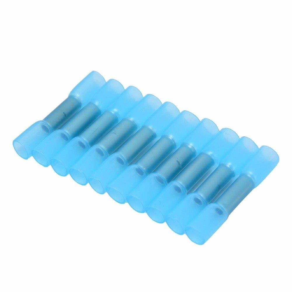 200pcs Pink+Blue Heat Shrink Insulated Butt Wire Crimp Terminal Connector For Electrical Equipments Supplies