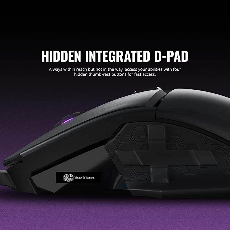 mm830 Gaming Mouse with 24, 000 DPI Sensor, Hidden D-Pad Buttons, 4-Zone RGB, and Precision Wheel