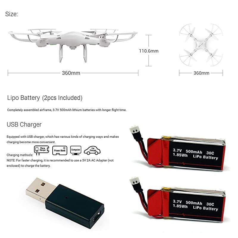 CW4 RC Drone with 720P HD Camera for Kids and Adults RC Quadcopter with Auto Hovering