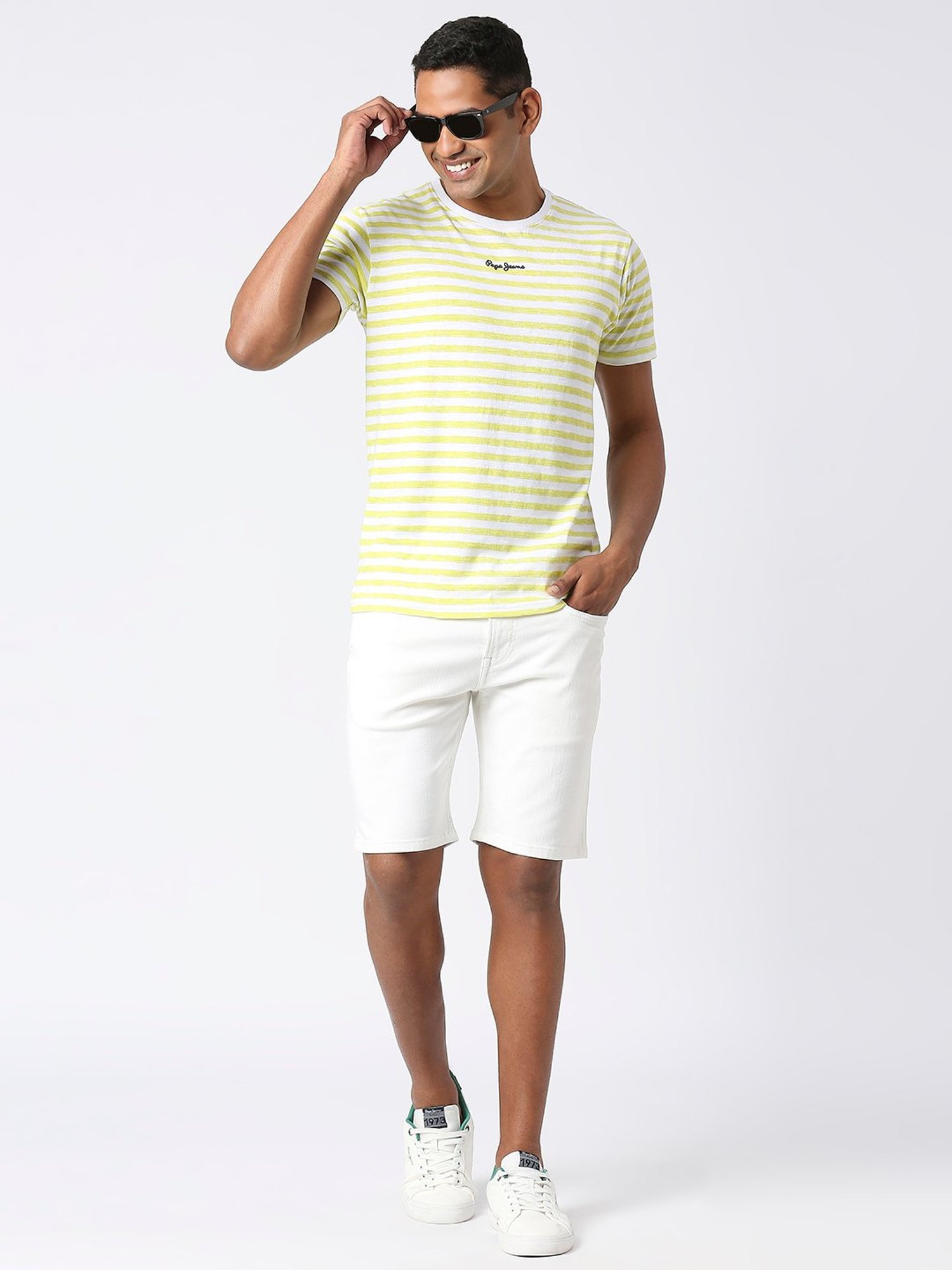 Pepe Jeans White Skinny Fit Denim Shorts