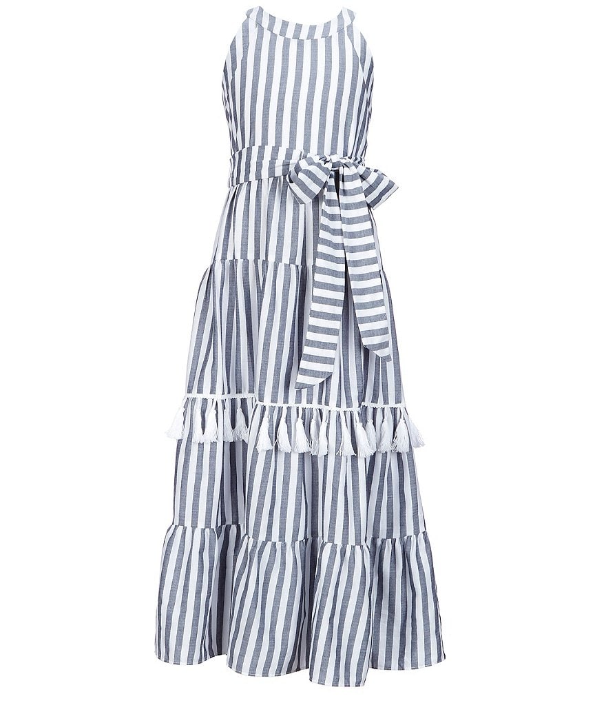 Bonnie Jean Big Girls 7-16 Tie-Dye Chiffon Tiered Maxi Dress