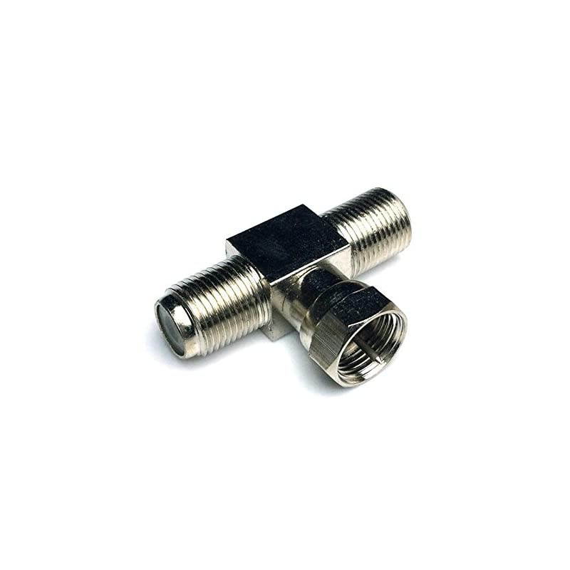 F-Type Connector Male to 2 Female Splitter Adapter - F Male to F Dual Female (1 Pack)