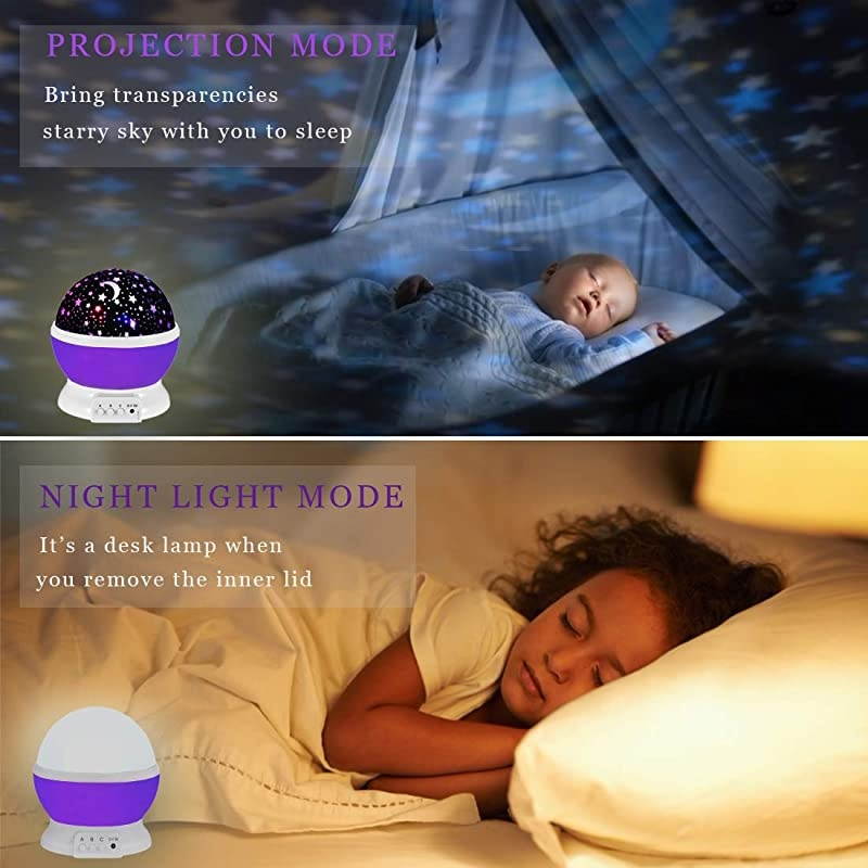 Projector Night Light for Kids Moon Night Lights ry Rotating Projection Lamp Party Favor Gifts for 312 Year Old Girls Boys Toys Age 312 Christmas Gifts Purple