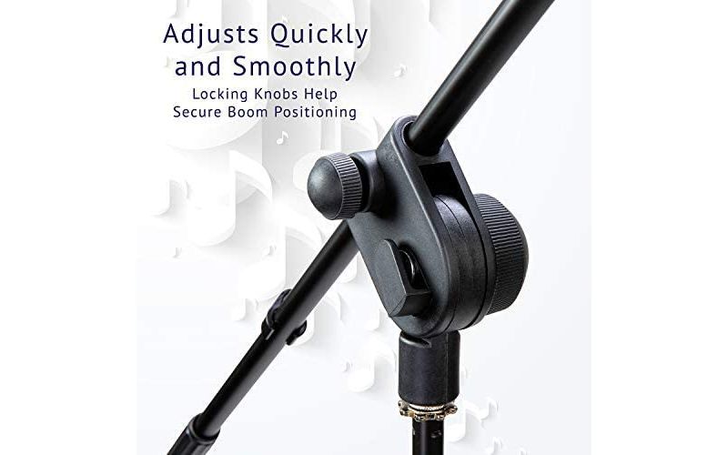 LyxPro Microphone Stand Boom Arm Tilting Rotating Floor Podium Stage or Studio Strong Durable And Foldable Height 38.5"- 66" Extends Arm to 29 3/8" Comes With 3/8" and 5/8" mount Adapters&hellip;