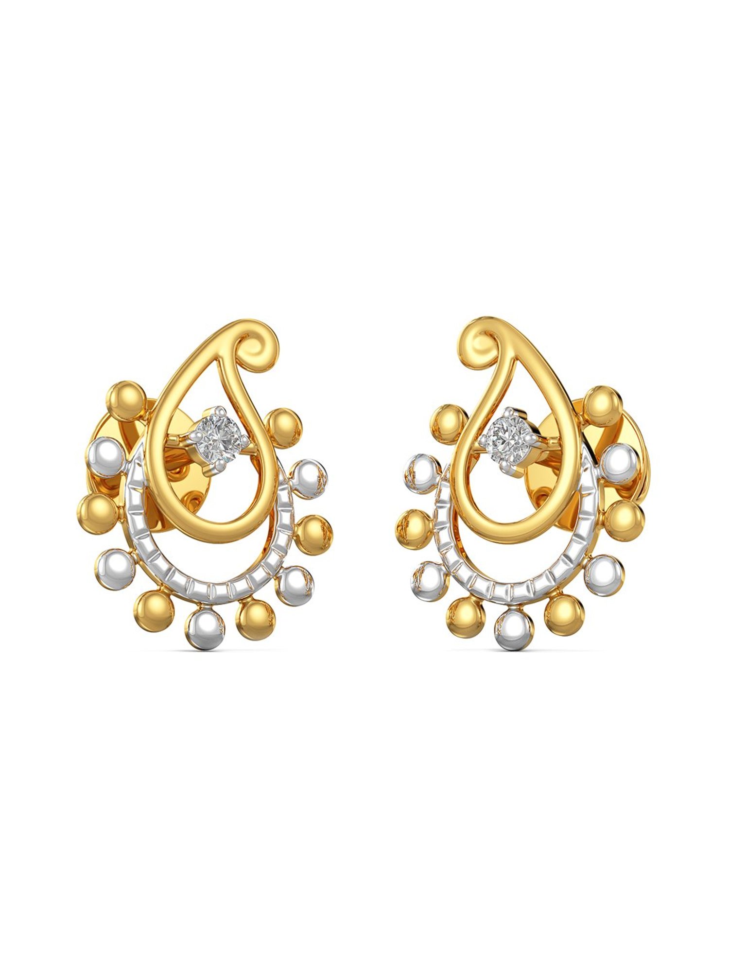 P.C. Chandra Jewellers 18 kt Gold & Diamond Earrings