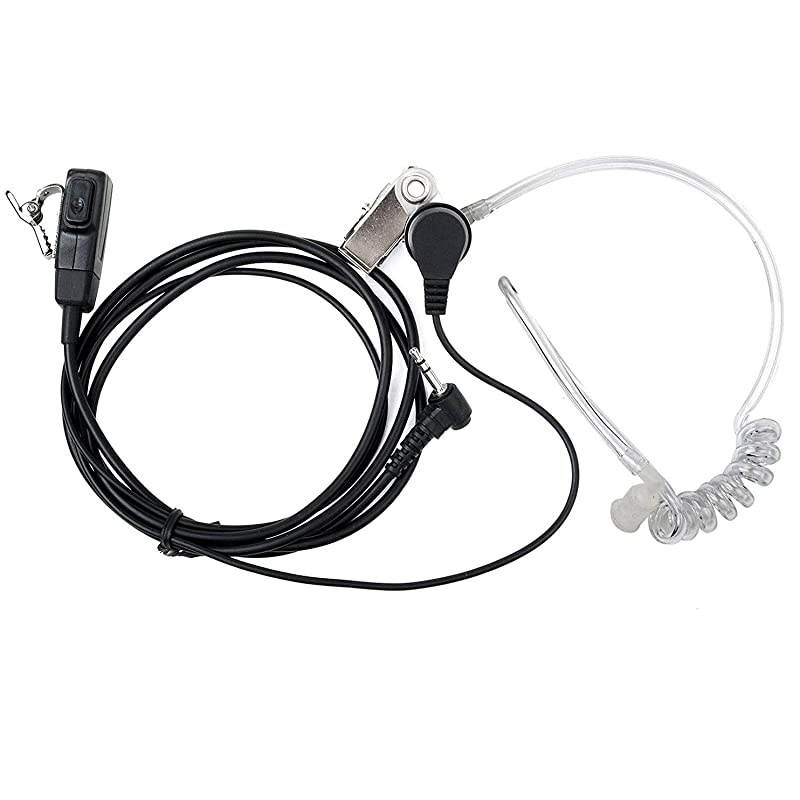 2 Two Way Radio Earpiece for Motorola Talkabout Cobra Radios 1 Pin 25mm Covert Acoustic Tube Walkie Talkie Earpiece Headset with PTT Mic 2 Pack