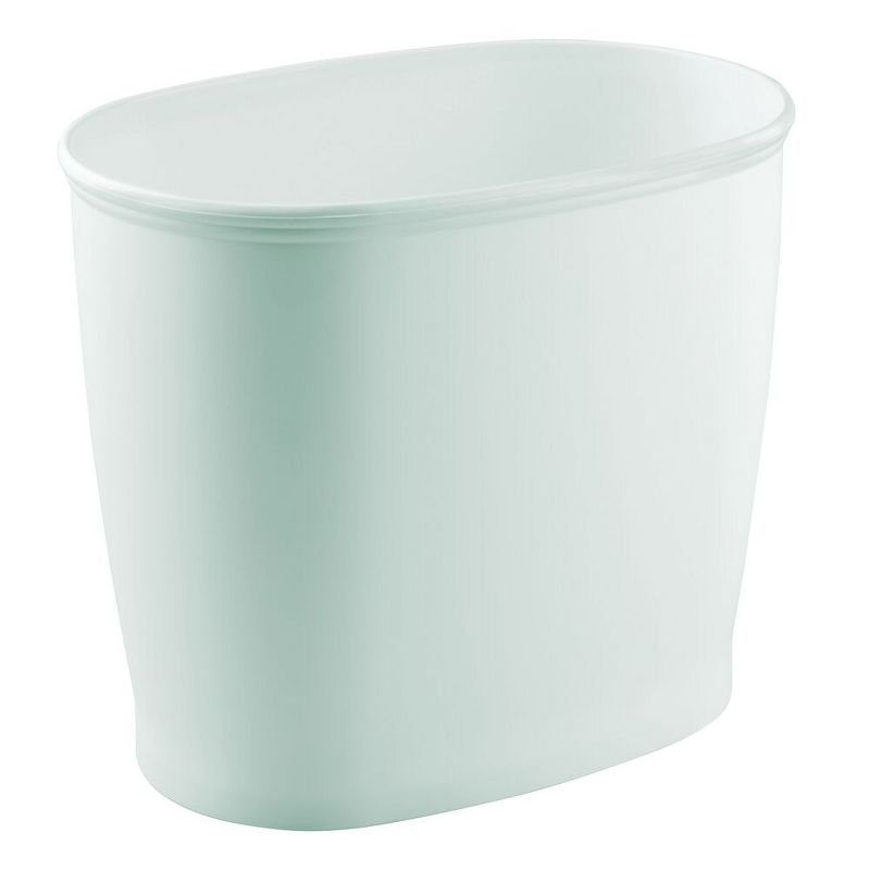 mDesign Small Plastic Oval Trash Can Garbage Wastebasket, 2 Pack - Mint Green