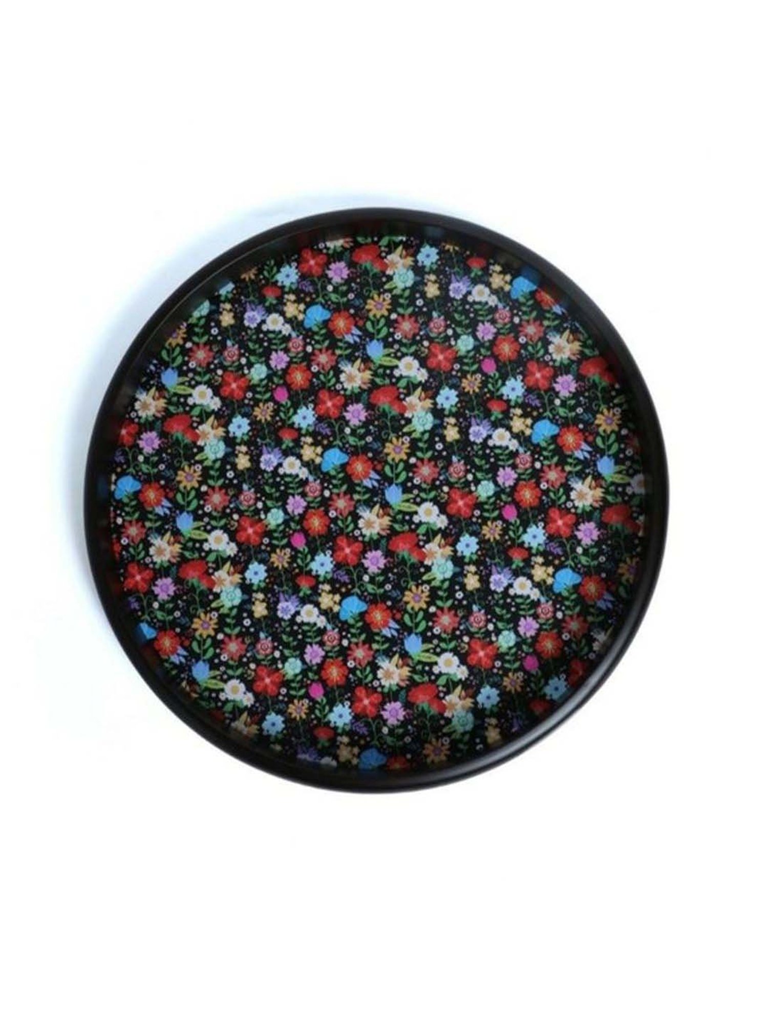 Crayton Floral Printed Round MDF Wall Hanging - Set of 1