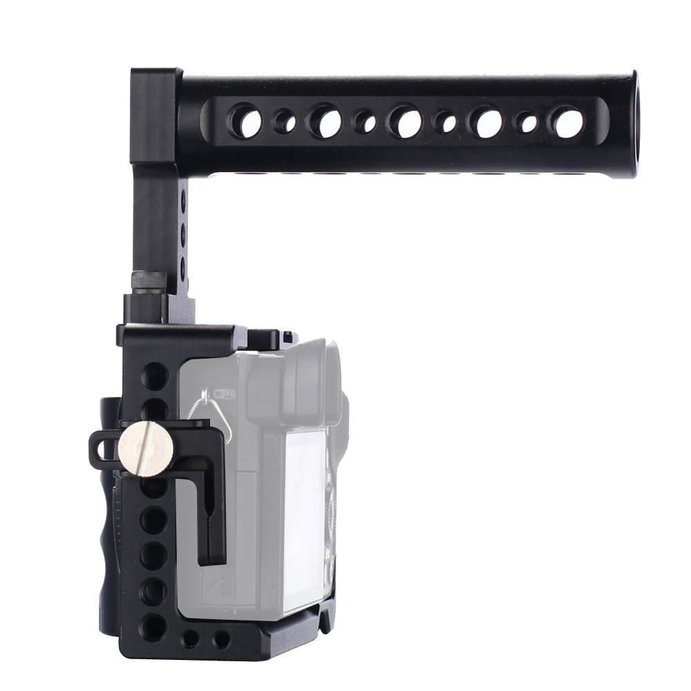 Andoer Protective Aluminum Alloy Video Camera Cage + Top Handle Kit Film Making System with Cable Clamp for Sony A6000 A6300 A6500 NEX7 ILDC to Mount Microphone Monitor Tripod Lighting Accessories