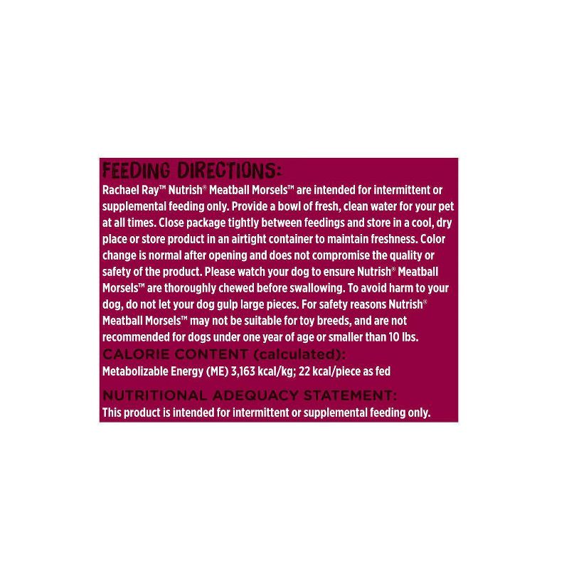 Rachael Ray Nutrish Meatball Morsels Grain Free Chewy Dog Treats Beef Chicken & Bacon Recipe 12oz