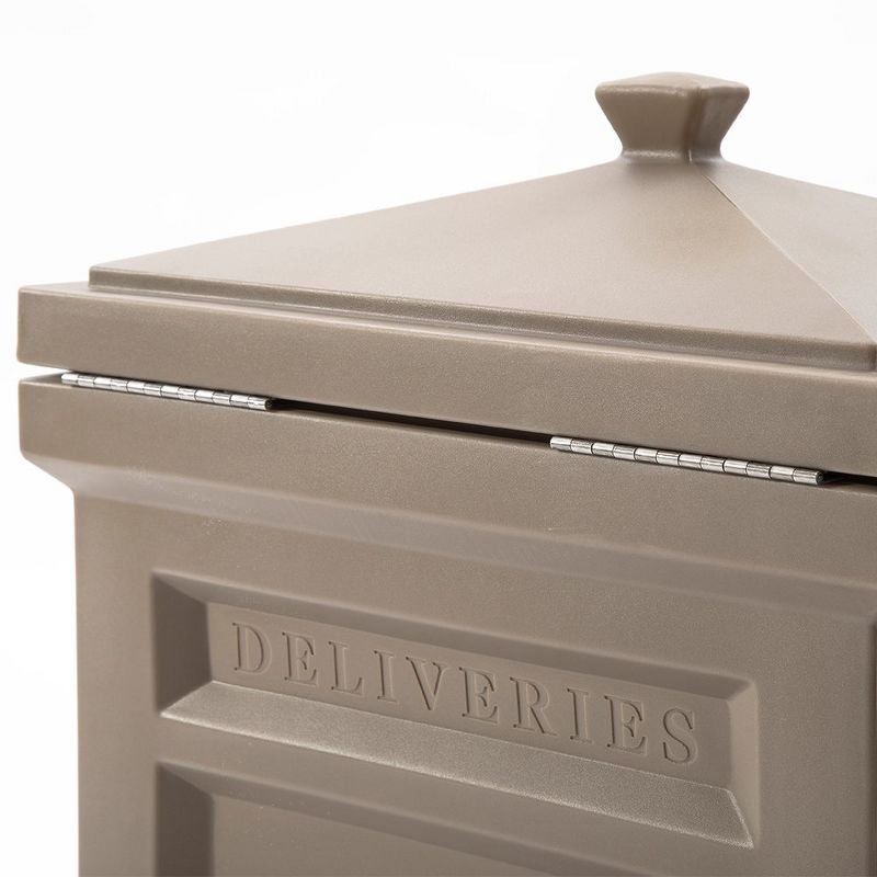 Step2 583999 Deluxe Outdoor Mail Package Delivery Box Container, Rich Mocha