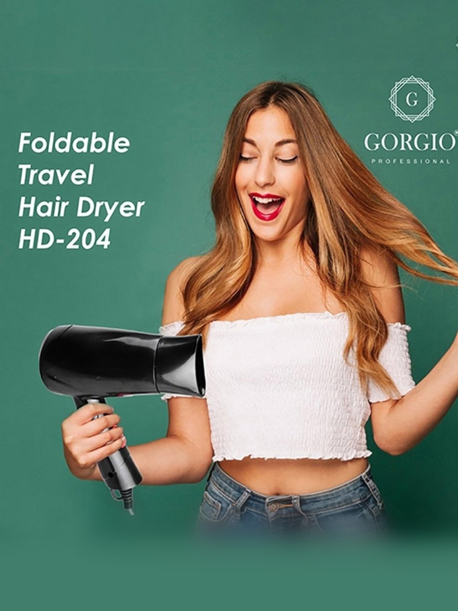 Staunch SHD2011 1600W Compact and Foldable Hair Dryer (White and Pink)