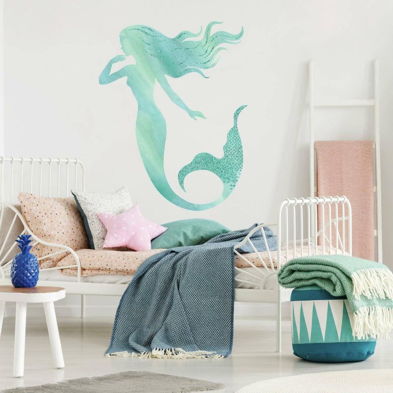 Glitter Mermaid Peel and Stick Giant Wall Decal - RoomMates