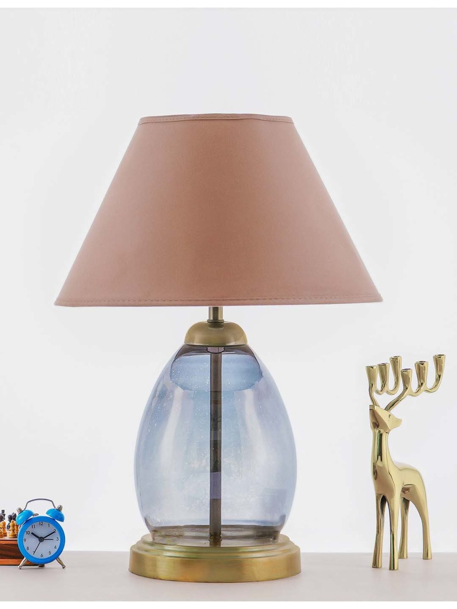 Kapoor E Illuminations 'Tiered' Light Pink & Blue Glass Table Lamp - Set of 1