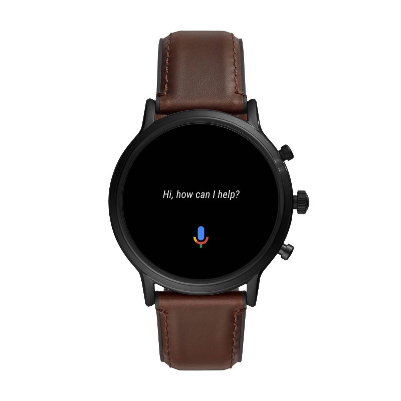 Fossil Gen 5 Smartwatch Carlyle HR 44mm - Black with Brown Leather
