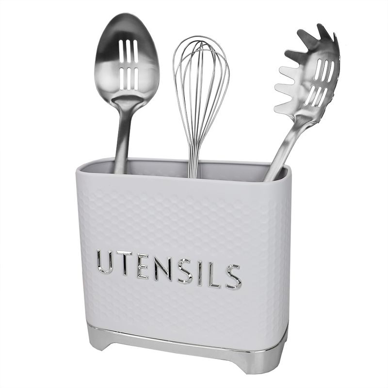 Michael Graves Design Soho High Capacity Tin Utensil Holder, White
