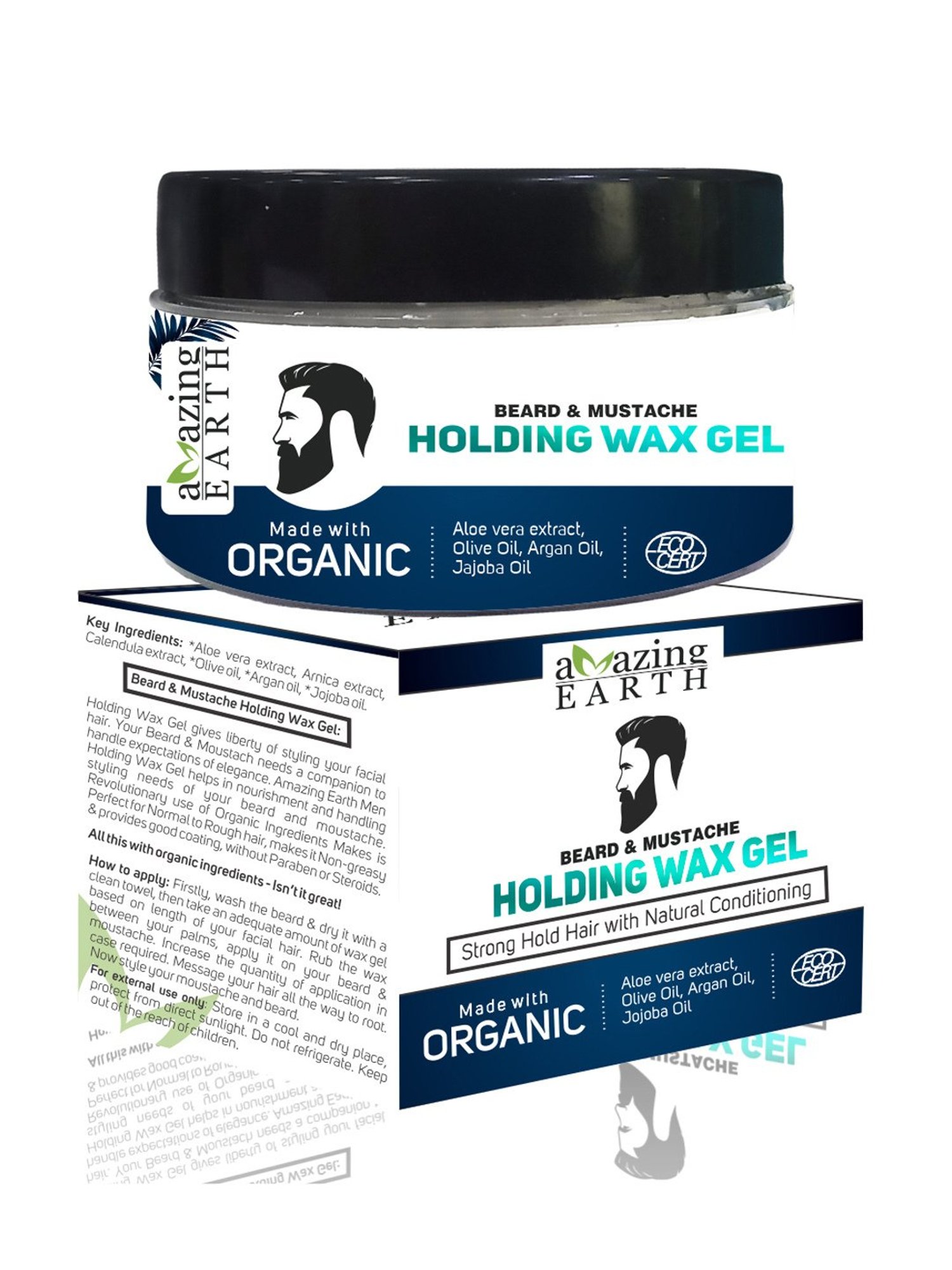 Amazing Earth Beard and Mustache Holding Wax Gel - 100 gm