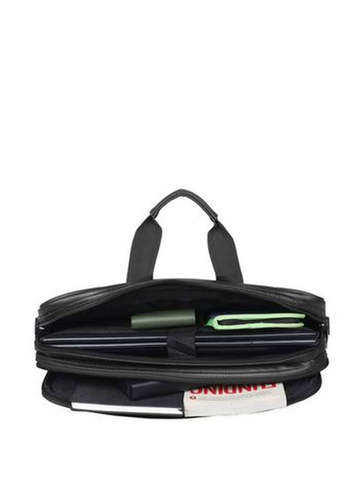 Harissons Rendition Black Leather Solid Laptop Messenger Bag