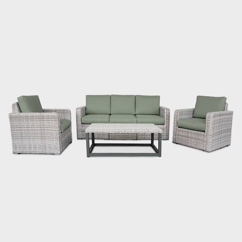Forsyth 6pc Outdoor Seating Set with Sunbrella - Sage - Leisure Made