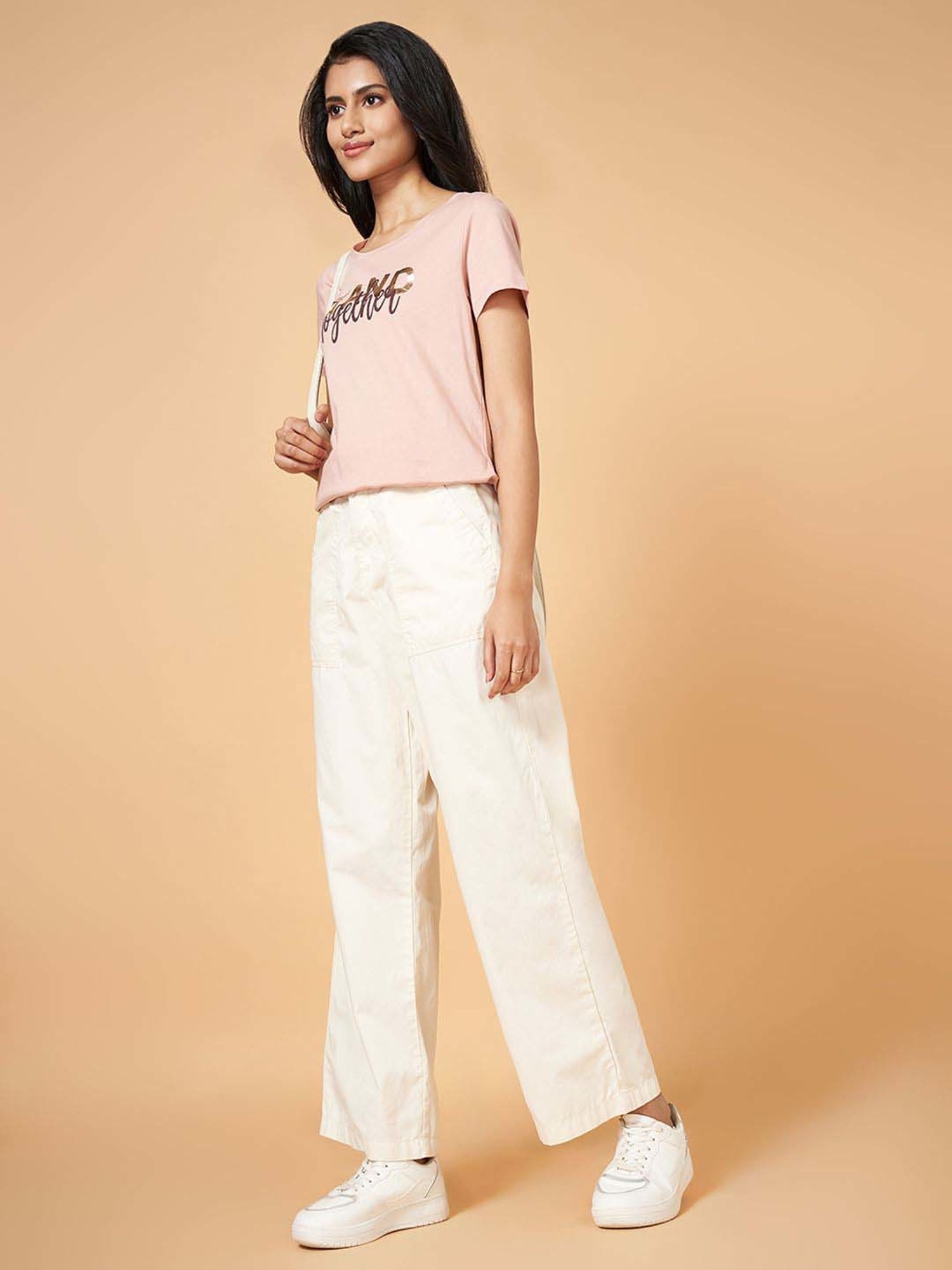 Honey by Pantaloons Pink Cotton Printed T-Shirt